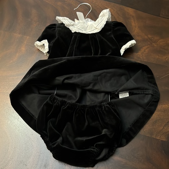 Edgehill Collection Short Sleeve Velvet Lace Babydoll Dress - Picture 4 of 9